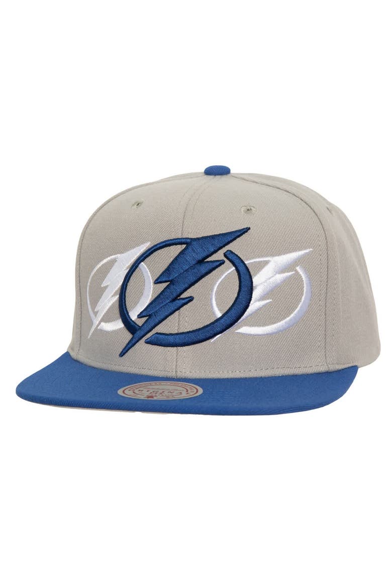 Men's Mitchell & Ness Gray Tampa Bay Lightning Soul Triple Up Snapback Hat, Main, color, Gray