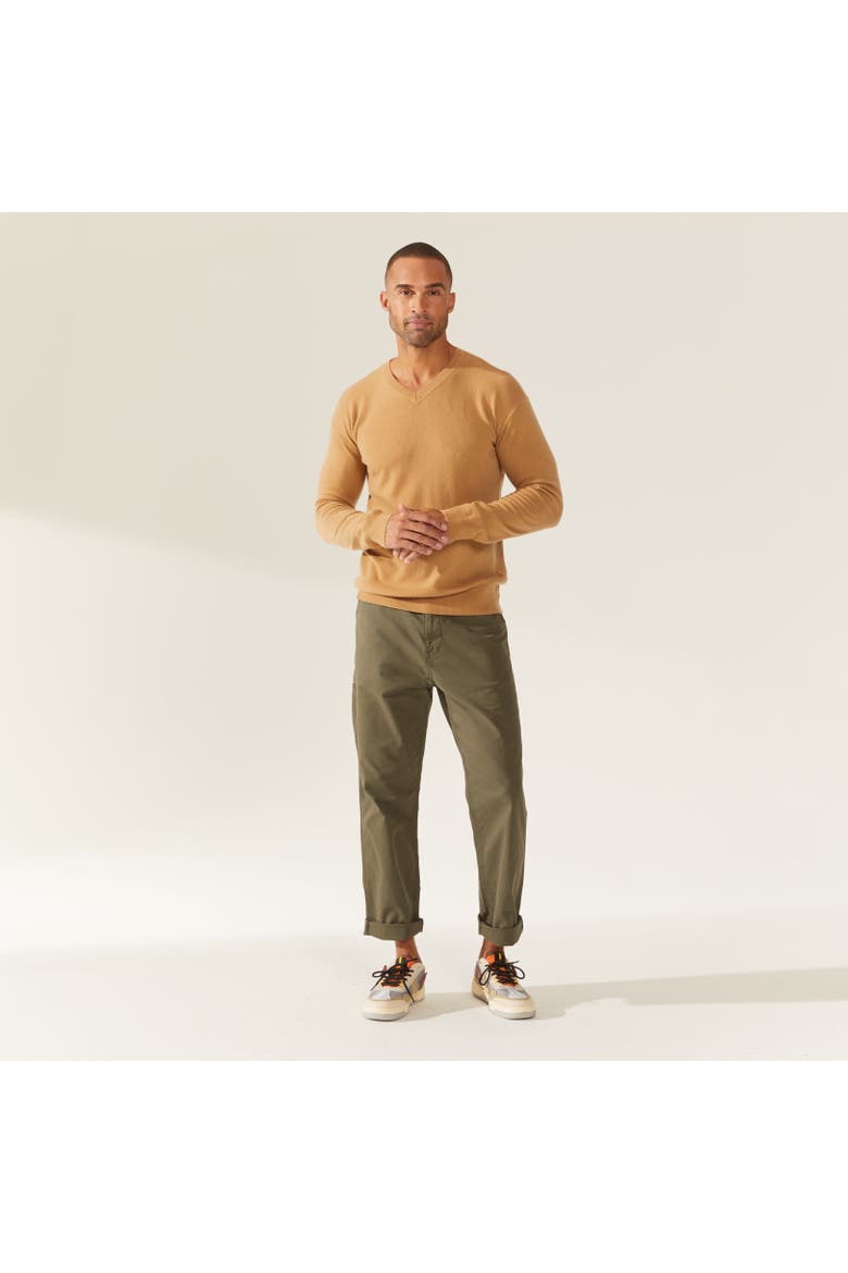 Liam Cashmere V-Neck Sweater, Alternate, color, Camel