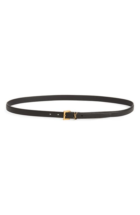 Logo Slim Leather Belt