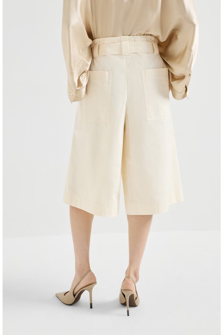 Paperbag Bermuda shorts, Alternate, color, White
