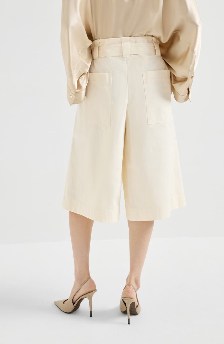 Brunello Cucinelli Paperbag Bermuda shorts, Alternate, color, White