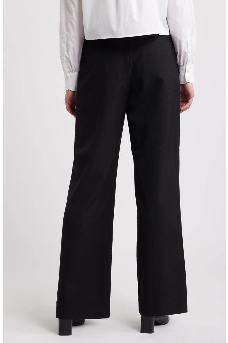Banks Wide Leg Wool Blend Ankle Pants, Alternate, color, BLACK