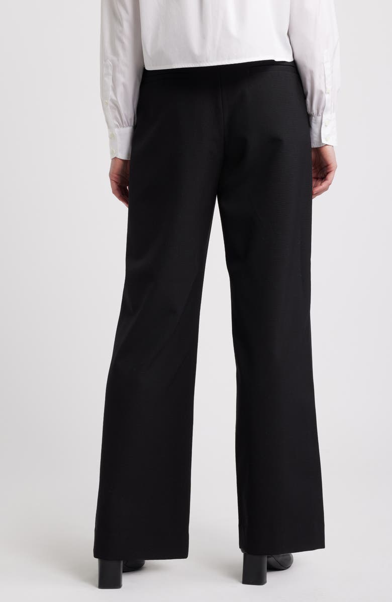 rag & bone Banks Wide Leg Wool Blend Ankle Pants, Alternate, color, Black