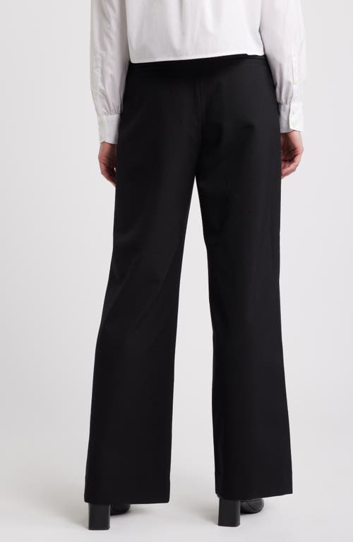 Rag & Bone Banks Wide Leg Wool Blend Ankle Pants In Black
