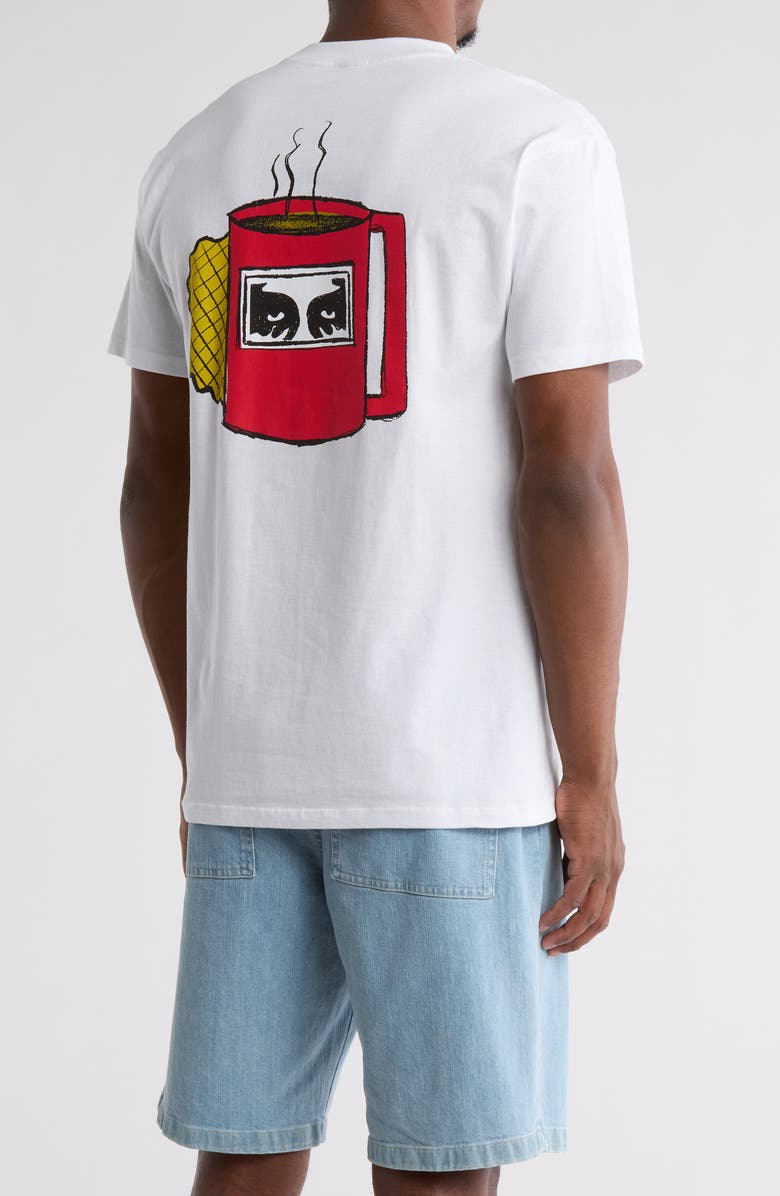 Obey Coffee Cup Cotton Graphic T-Shirt, Alternate, color, 
