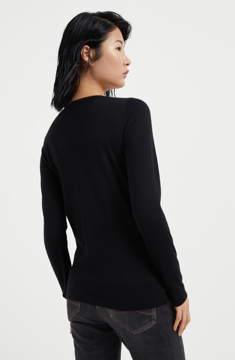 Brunello Cucinelli Cashmere and silk sweater, Alternate, color, Black