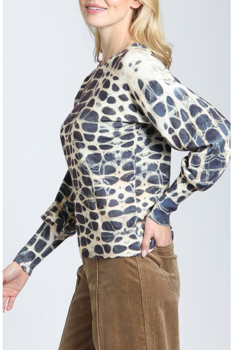 Monochrome Reptile Crewneck Sweater, Alternate, color, SMOKY MONOCHROME