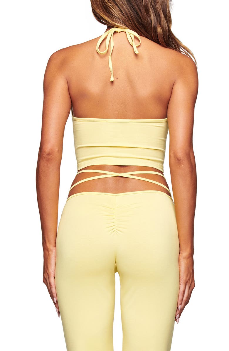 I.AM.GIA Halo Ruched Halter Top, Alternate, color, Butter