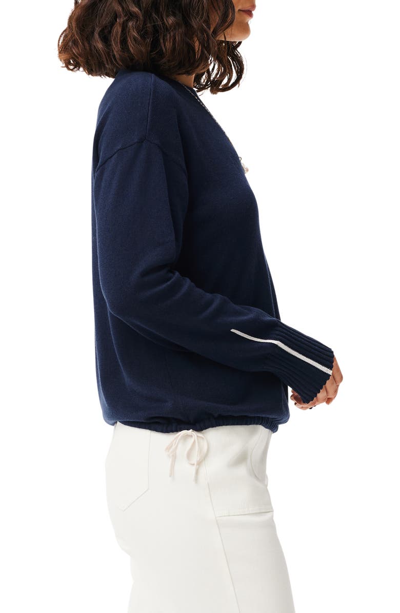 NIC+ZOE Tie Trim Sweater, Alternate, color, Dark Indigo