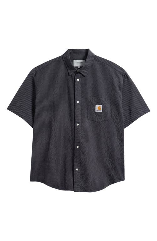 Carhartt Work In Progress Toland Seersucker Short Sleeve Button-up Shirt In Gray