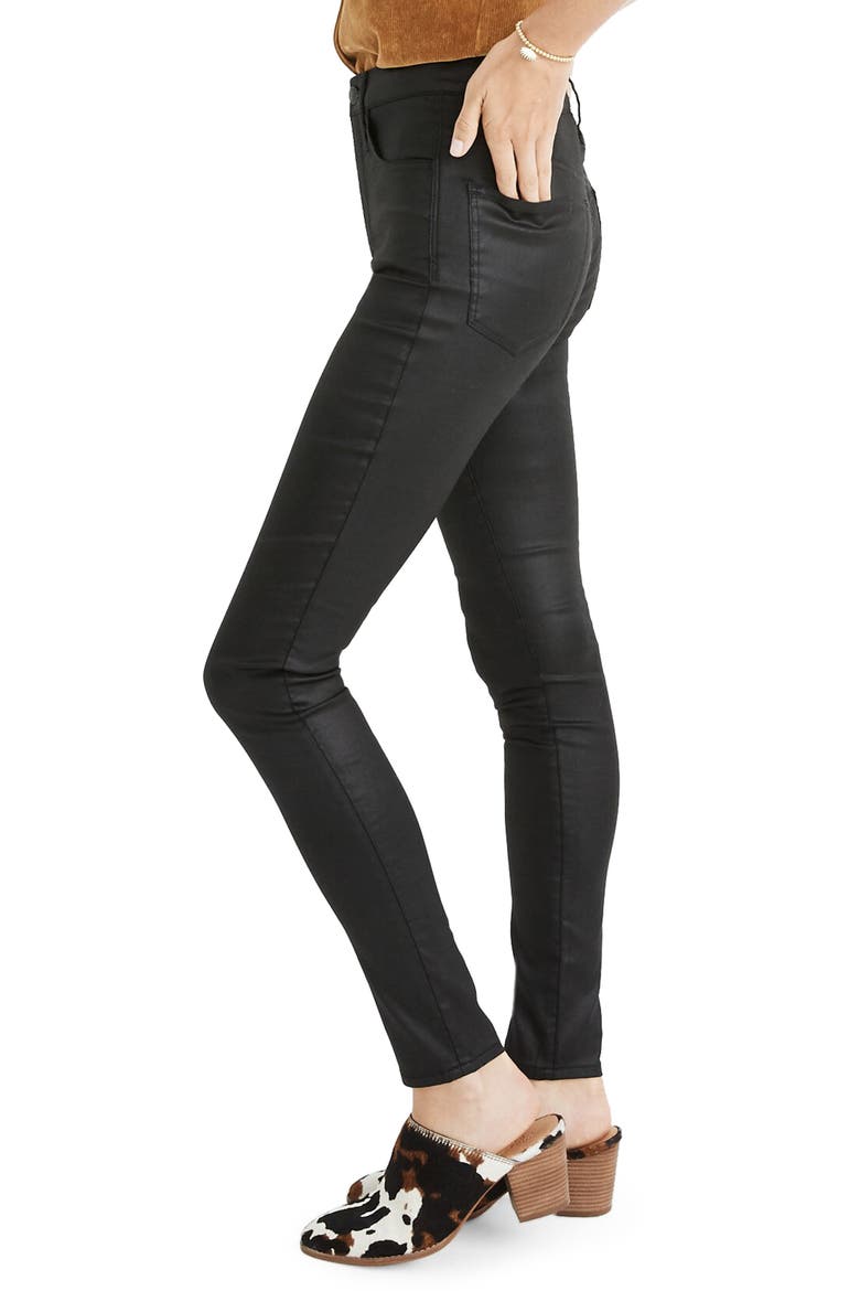 10 Coated Edition High Waist Skinny Jeans, Alternate, color, TRUE BLACK