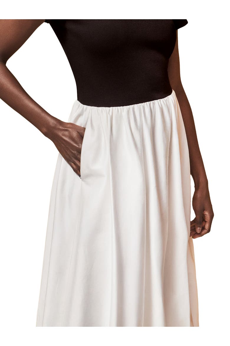 Lucinda Mixed Media Dress, Alternate, color, Black