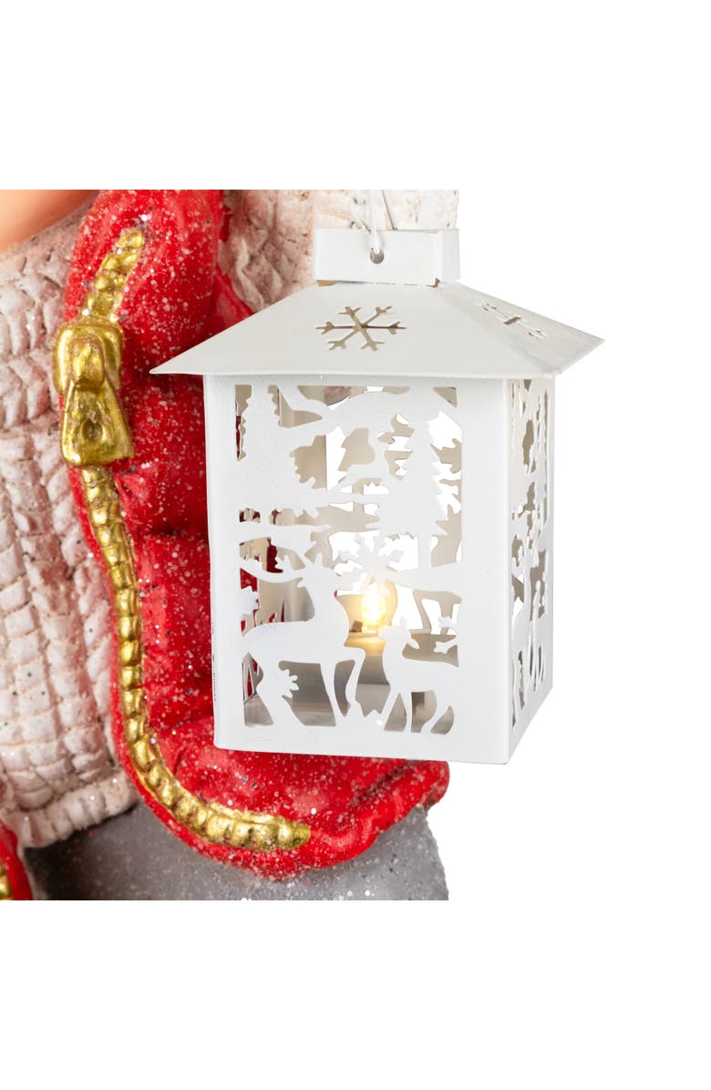 Northlight Boy with Puppy and Lighted Lantern Christmas Decoration - 16" - Clear LED light, Alternate, color, Red