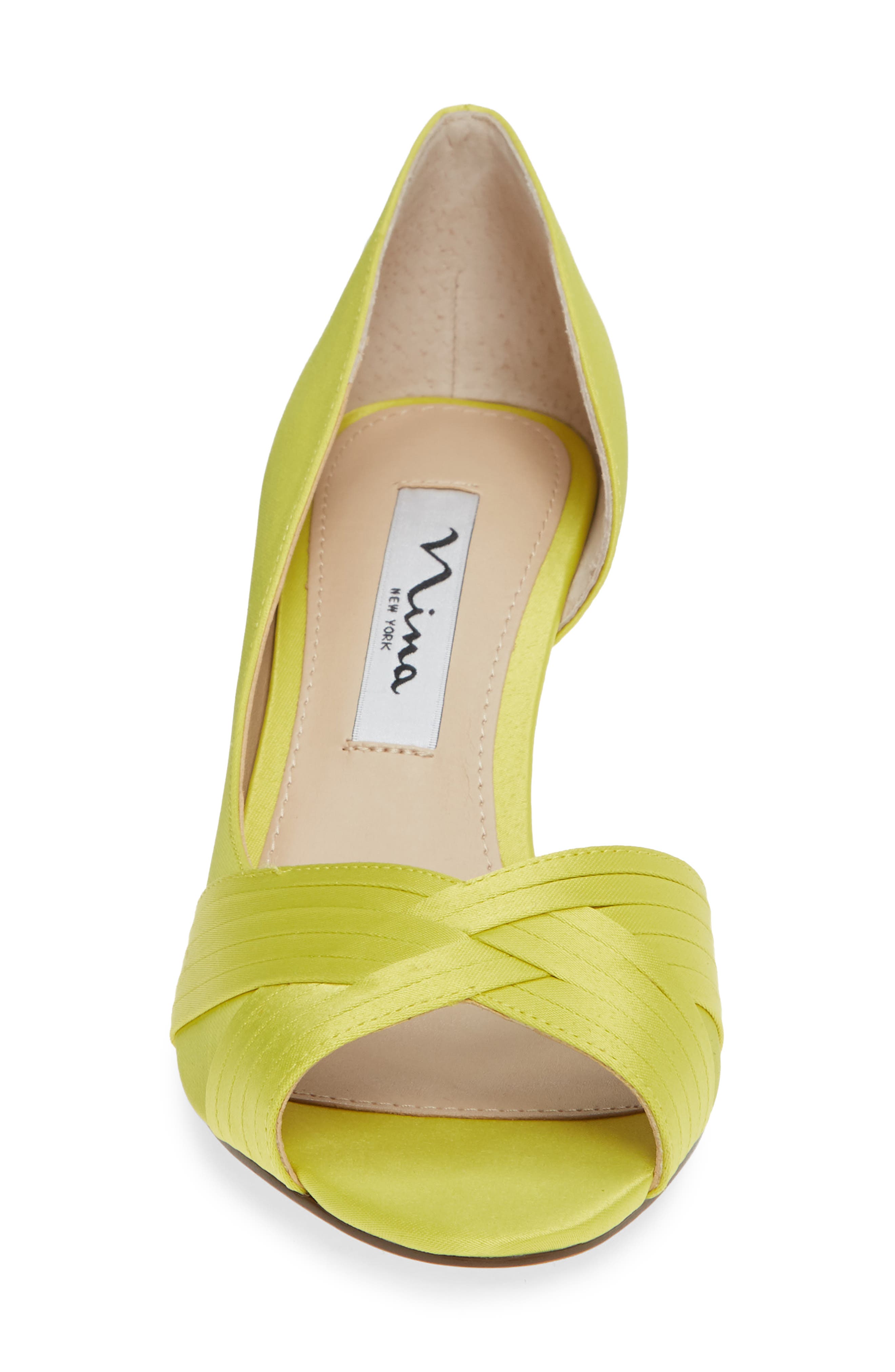 Contesa Open Toe Pump, Alternate, color, LEMON LIME SATIN