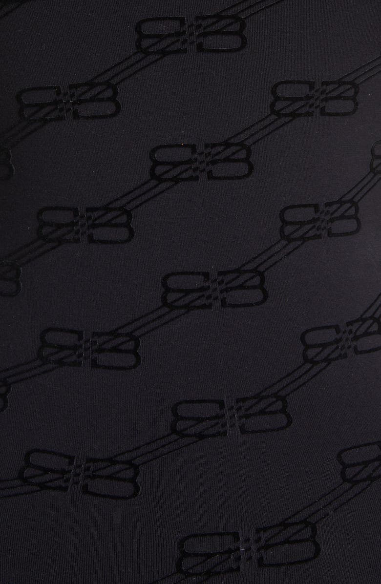 Balenciaga BB Monogram Flocked Logo Top, Alternate, color, 