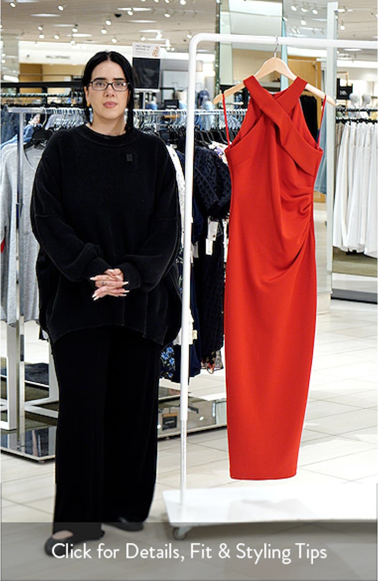 Pleated Sleeveless Scuba Gown, sales video thumbnail