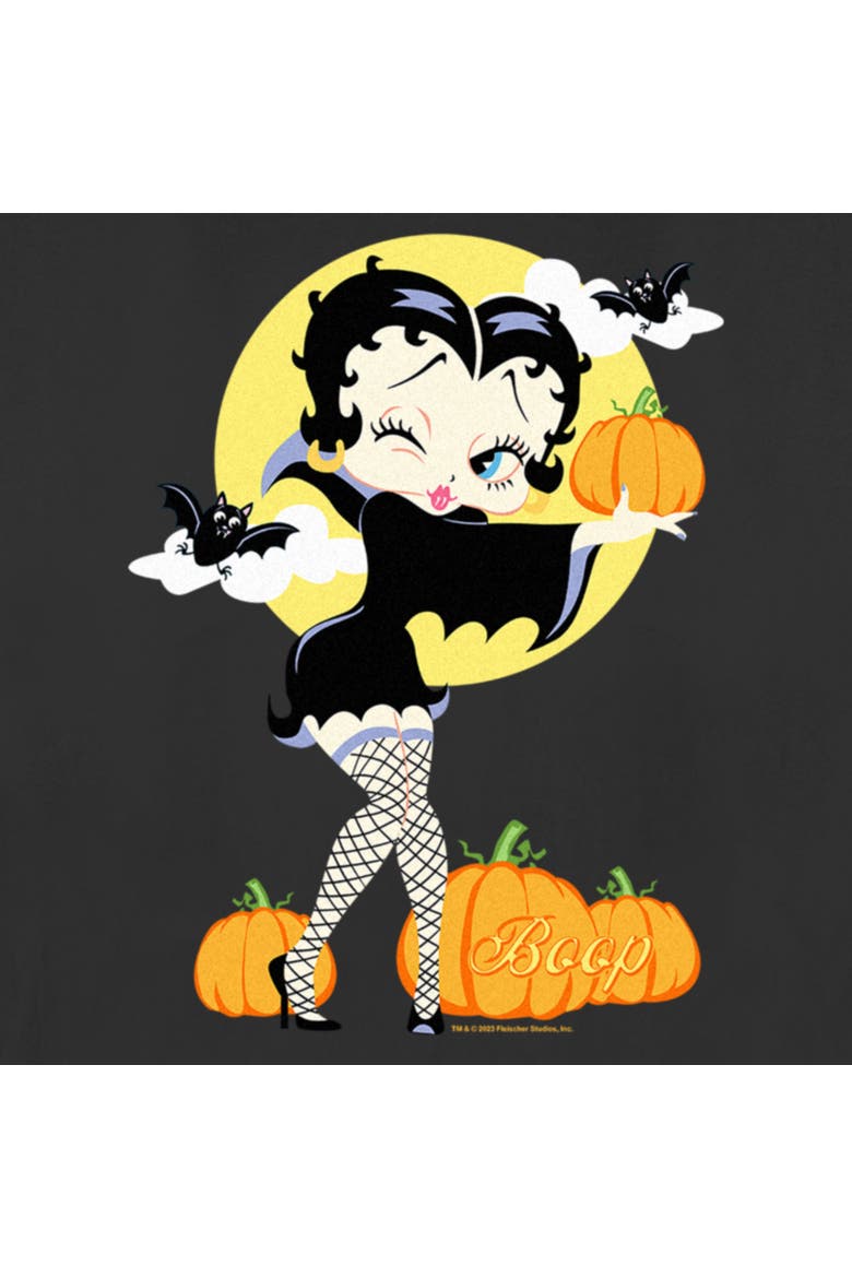 Women's Betty Boop Halloween Pumpkins T-Shirt, Alternate, color, Black