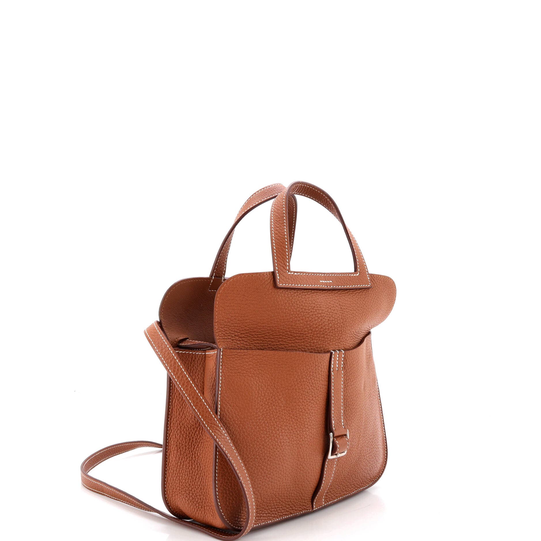 Pre-Owned Hermes Halzan Bag Clemence 25, Alternate, color, Gold