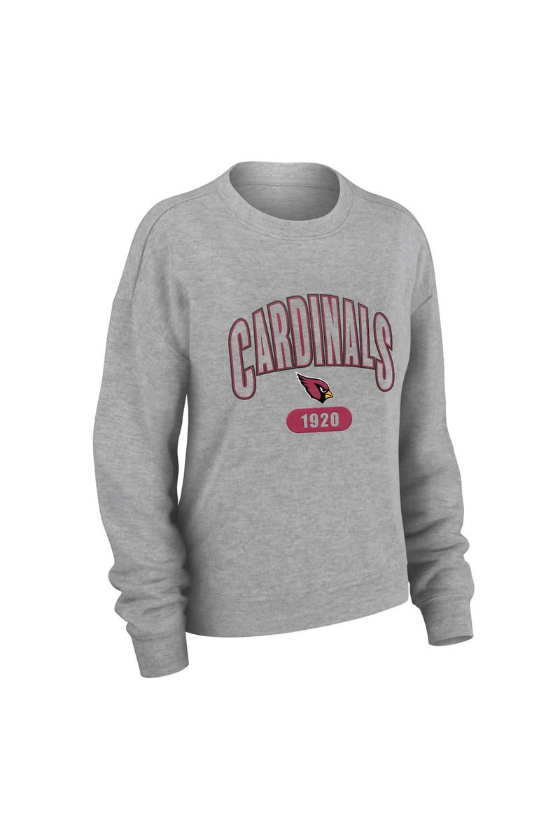 WEAR by Erin Andrews Women's WEAR by Erin Andrews Heather Gray Arizona Cardinals Knit Long Sleeve Tri-Blend T-Shirt & Pants Sleep Set, Alternate, color, Heather Gray