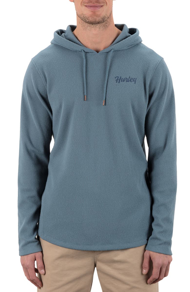 Hurley Fairfax Thermal Hoodie, Main, color, Grey Teal
