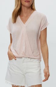 Michael Stars Evie Gauze Faux Wrap Top
