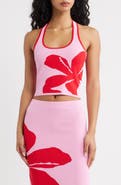 Kulani Kinis Floral Knit Halter Tank Top
