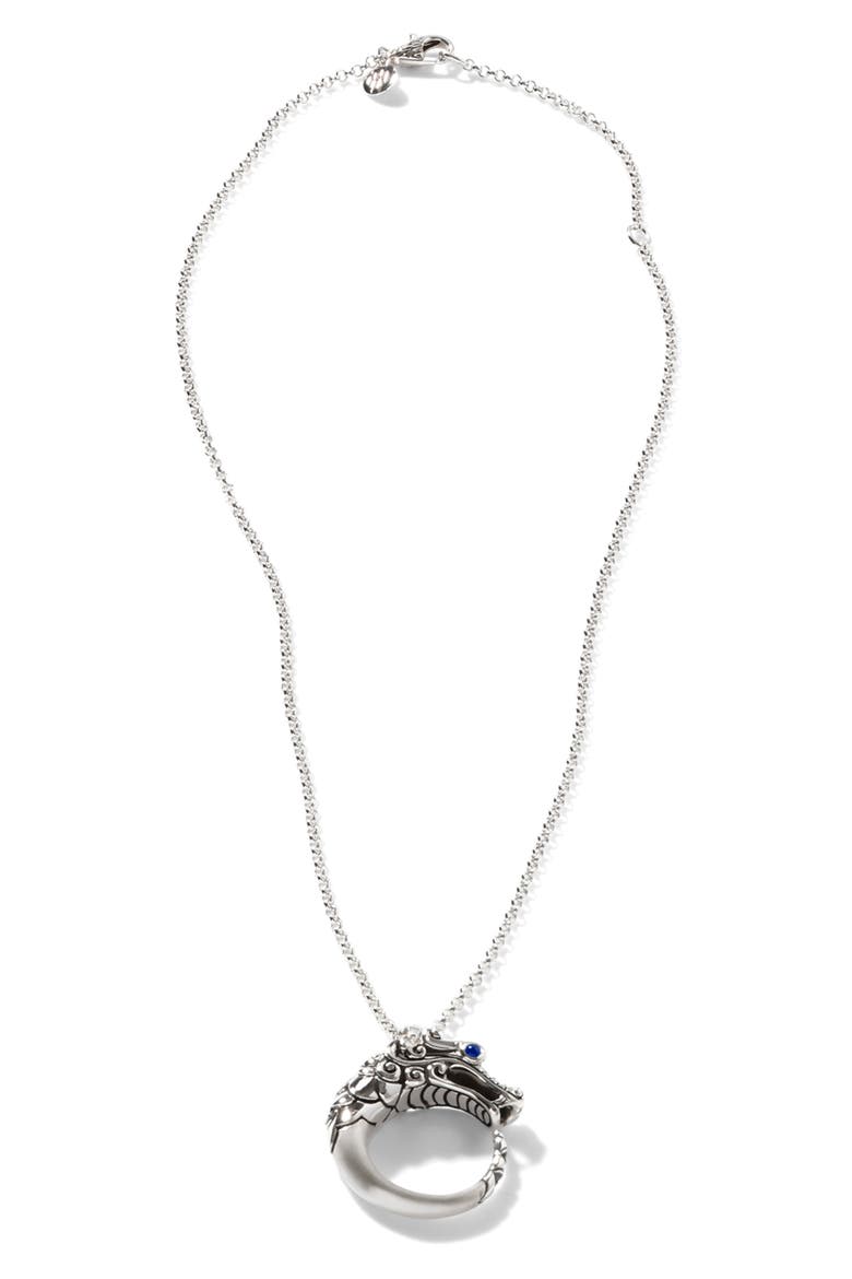 Legends Naga Long Pendant Necklace, Alternate, color, BLACK