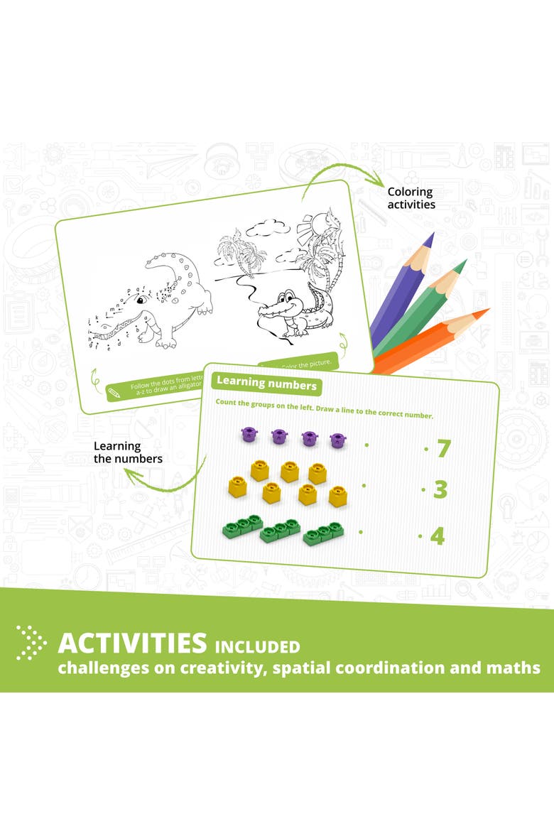 Qboidz Alligator 5 Model Brick Building Set, Toy Construction, Alternate, color, Multicolored