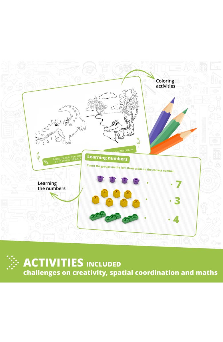 Engino Qboidz Alligator 5 Model Brick Building Set, Toy Construction, Alternate, color, Multicolored