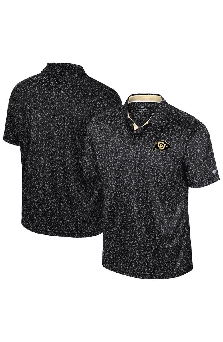 COLOSSEUM Men's Colosseum Black Colorado Buffaloes Sublimated Golf Polo, Main, color, Black