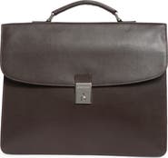 Longchamp Leather Flap Briefcase