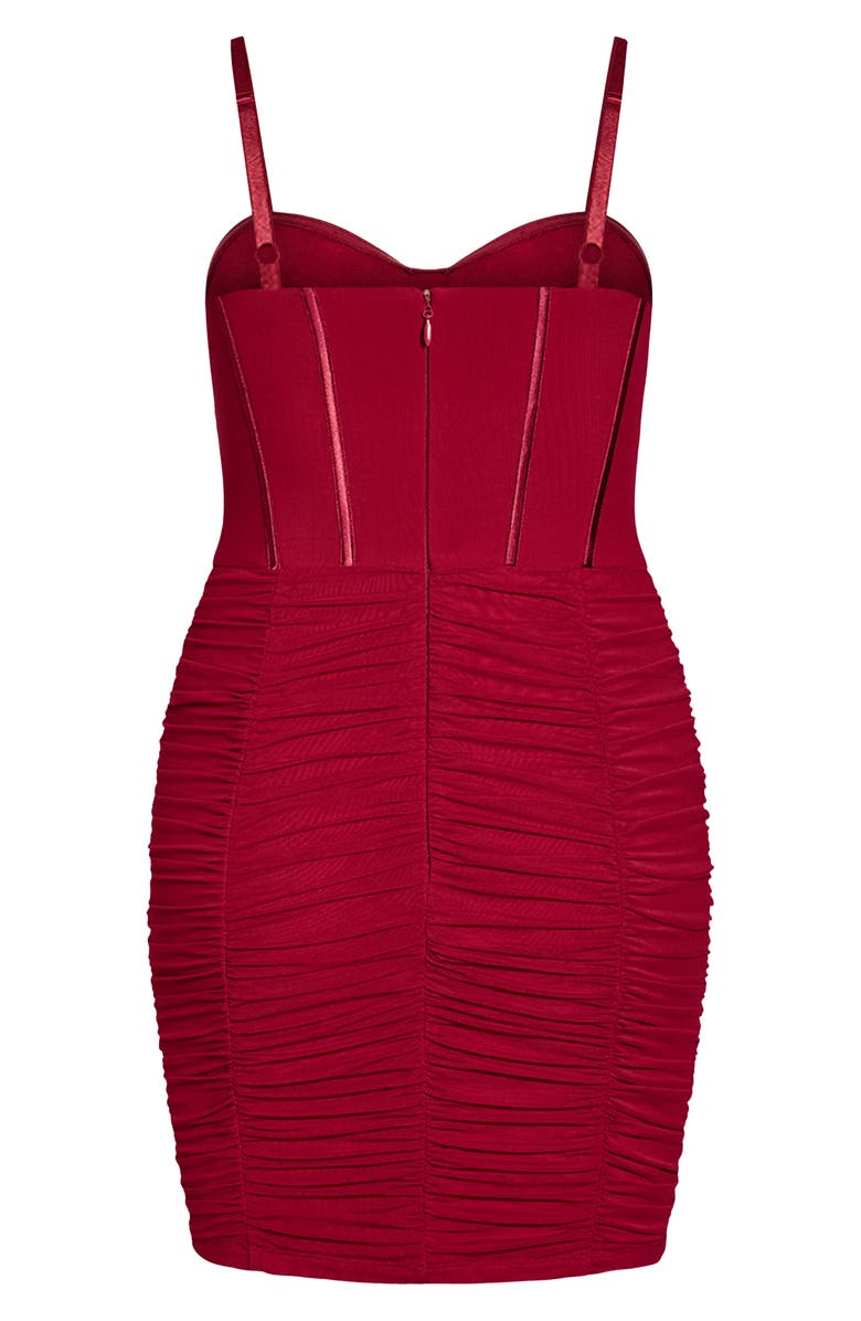 City Chic Lexi Bustier Ruched Minidress, Alternate, color, Red