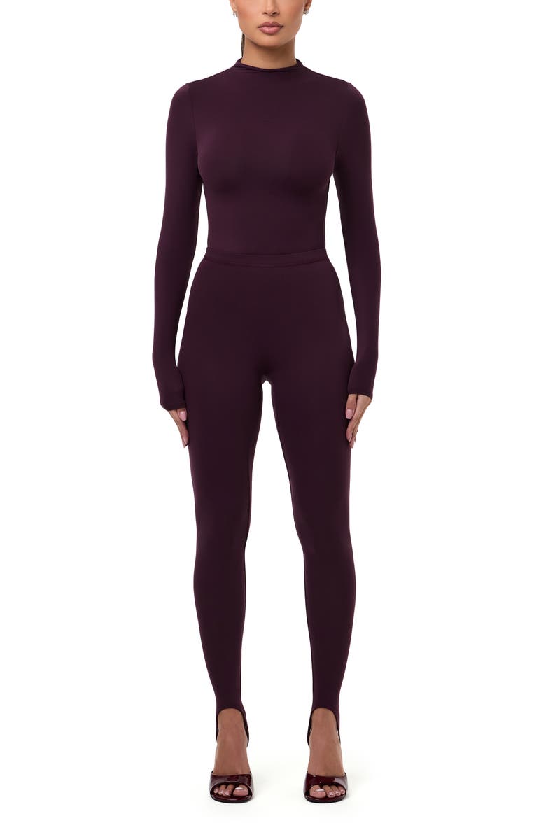 Naked Wardrobe Naked Stirrup Leggings, Alternate, color, Dark Plum
