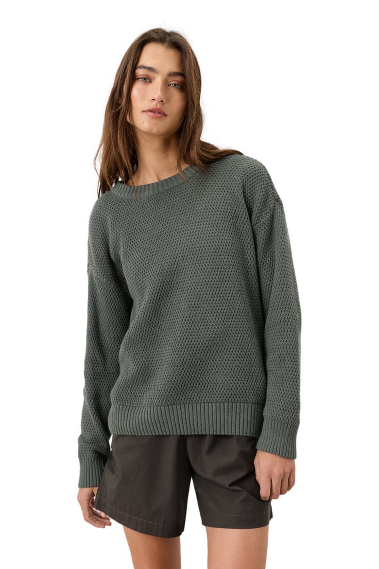Organic Cotton Shoreline Pullover Sweater, Alternate, color, Castor Green Heather