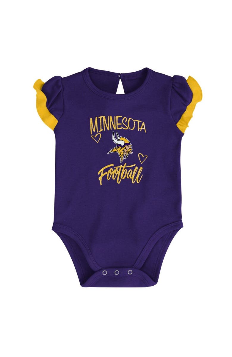 Outerstuff Newborn & Infant Purple/Gold Minnesota Vikings Too Much Love Two-Piece Bodysuit Set, Alternate, color, Purple