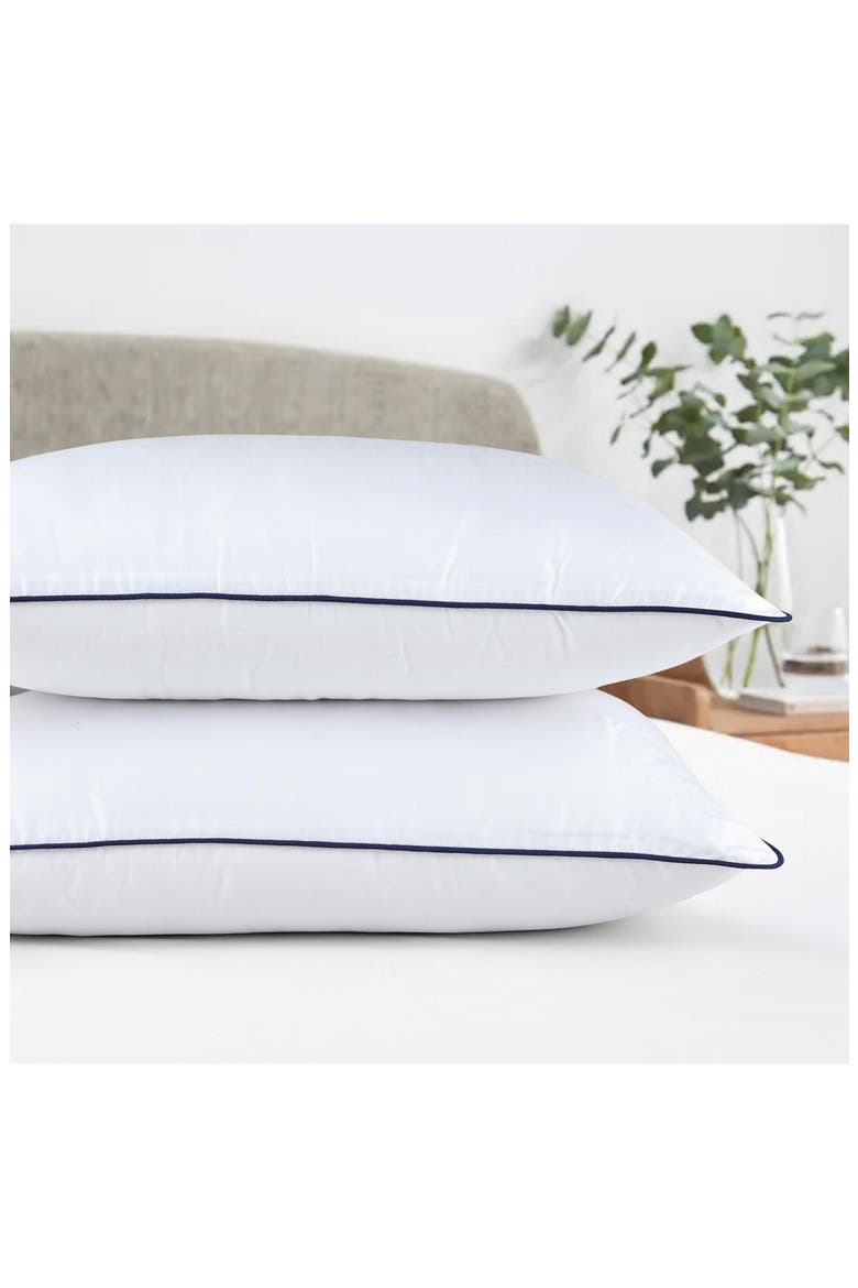 Set of 2 Down Alternative Microfiber Queen Pillows, Alternate, color, WHITE