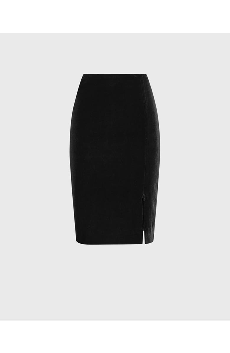 Anne Fontaine Women 's Skirt  Etoile Black Designer Skirt With Adjustable Zippered Waist And Side Slit, Alternate, color, Black