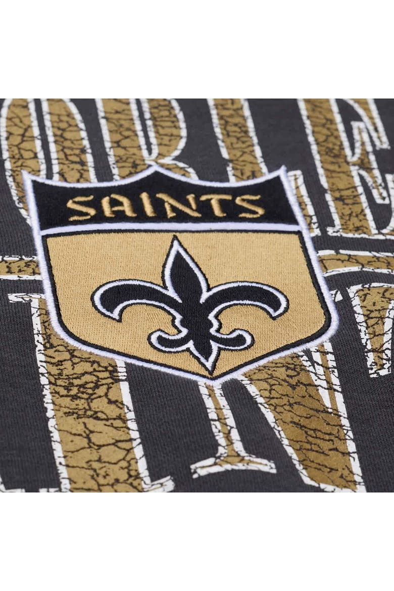 Men's Mitchell & Ness  Black New Orleans Saints Downtown Crew Vintage Logo Sweatshirt, Alternate, color, Black