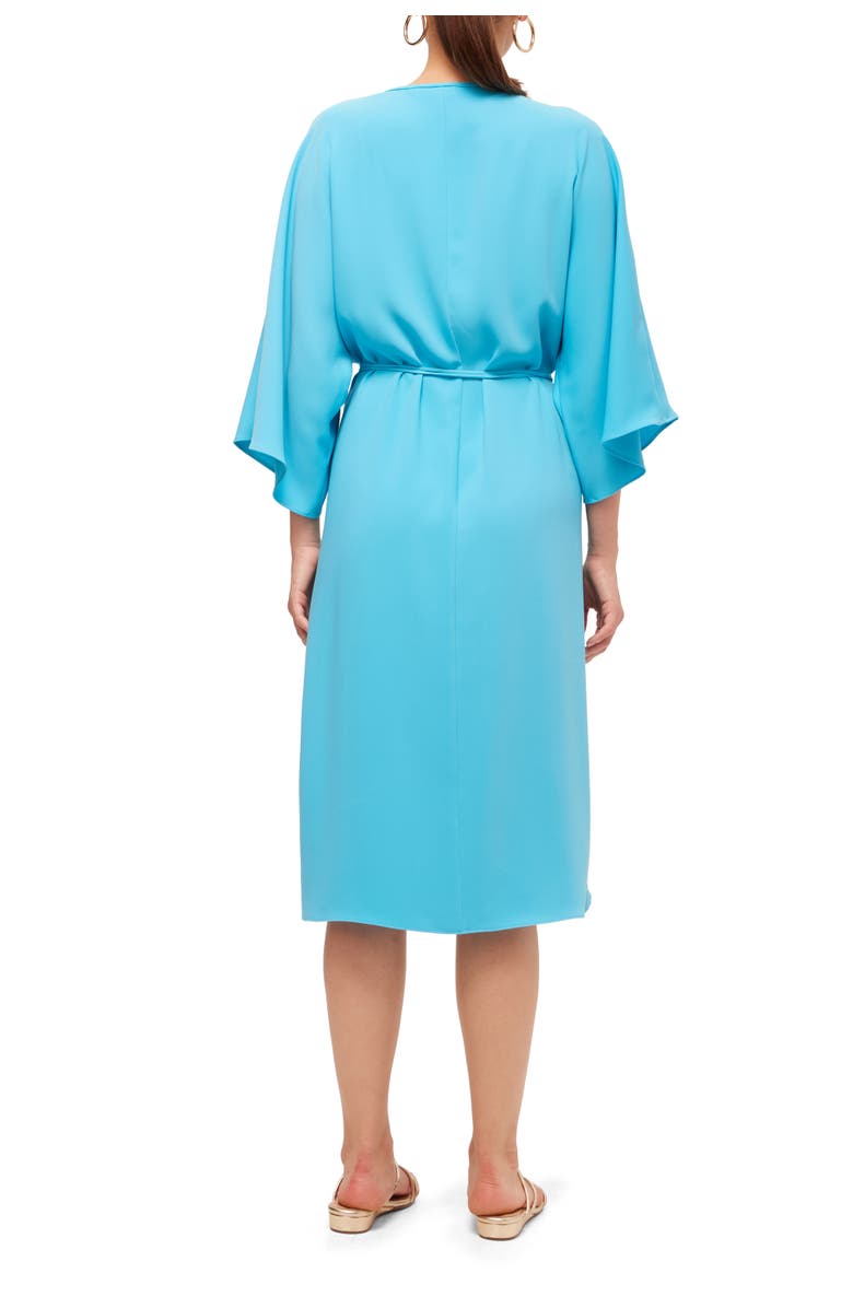 Trina Turk Bell Sleeve Belted Topspin Dress, Alternate, color, Champion Cyan