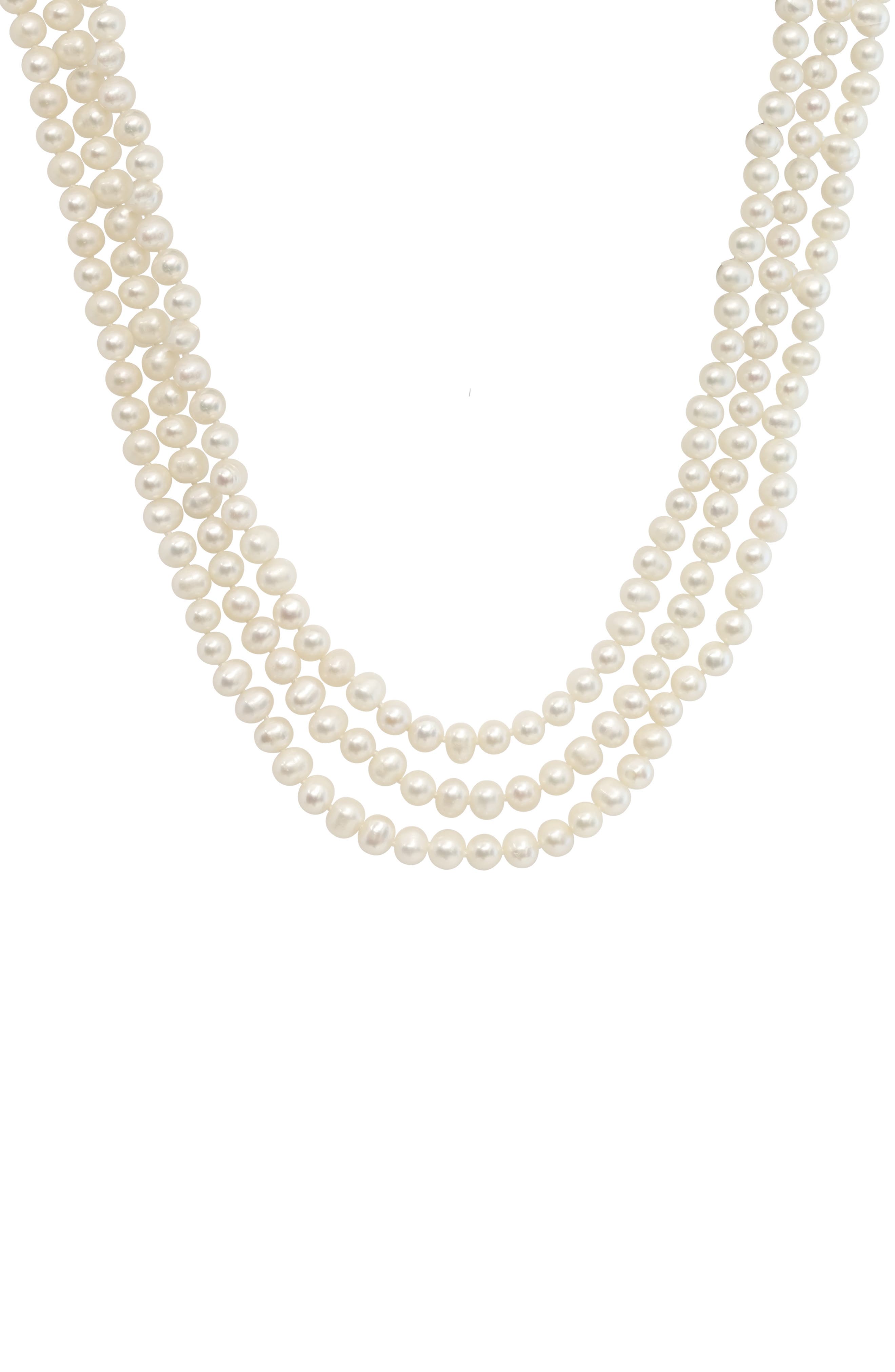 Freshwater Cultured Pearl Three Strand Necklace