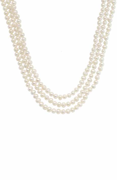 Freshwater Cultured Pearl Three Strand Necklace