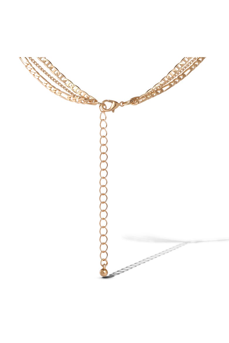 Layered Cross & Gem Necklace, Alternate, color, Gold