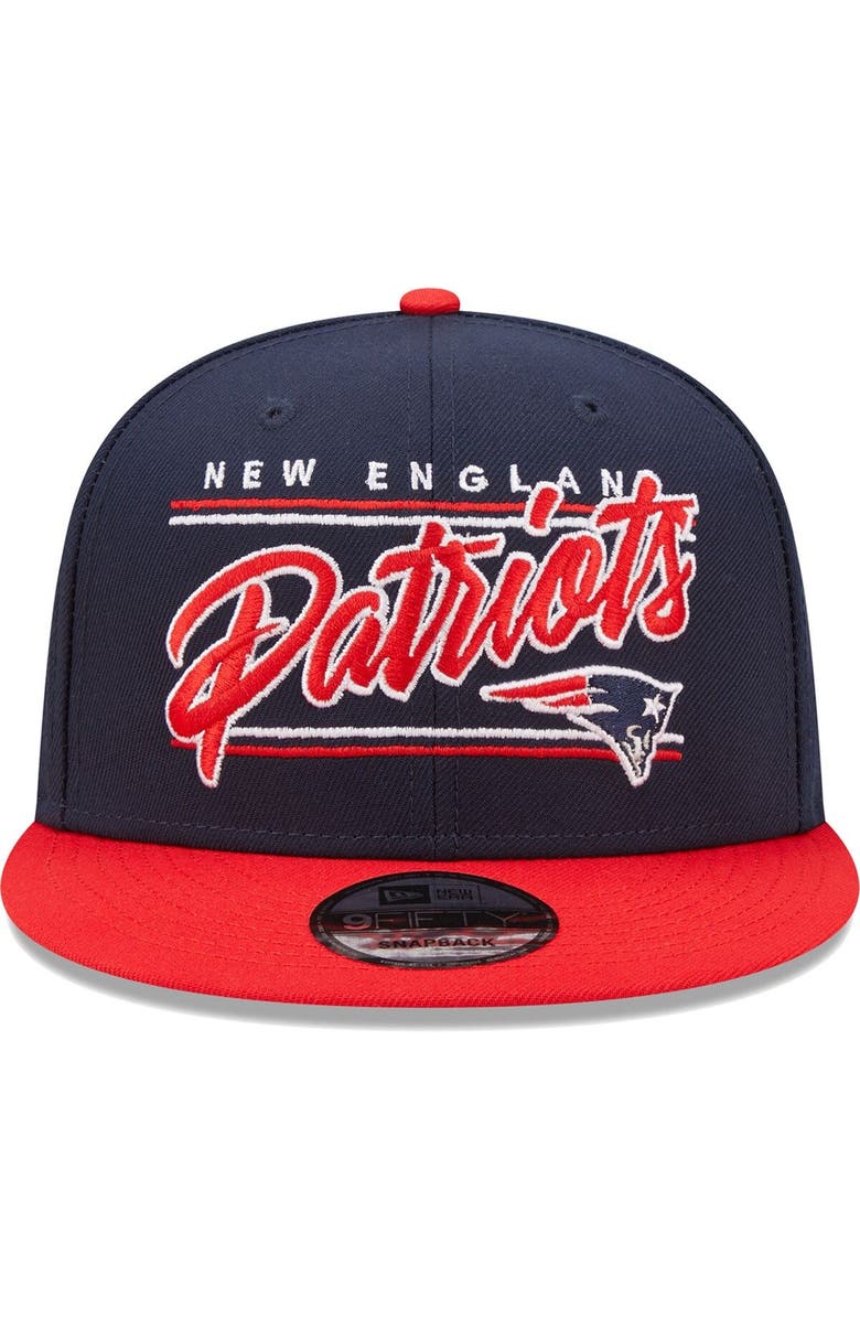 New Era Men's New Era Navy/Red New England Patriots Team Script 9FIFTY Snapback Hat, Alternate, color,