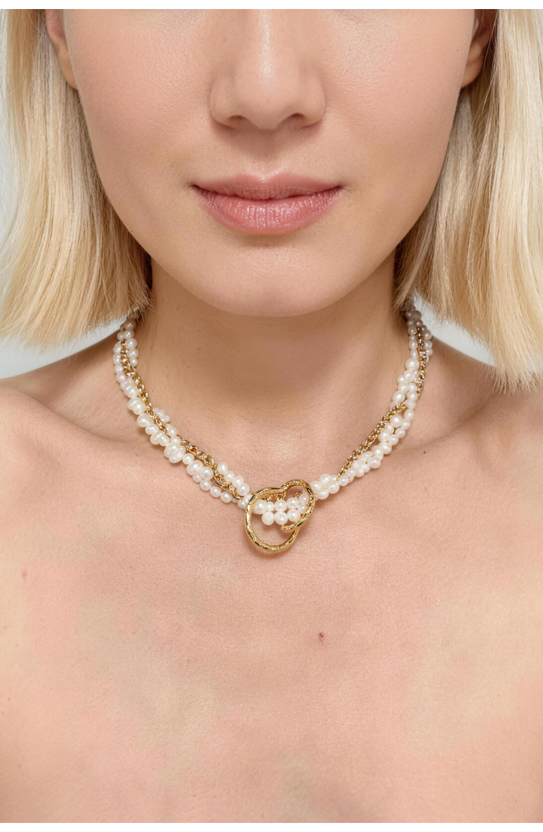 Classicharms Nina Multi-Strand Pearl Necklace, Alternate, color, Gold