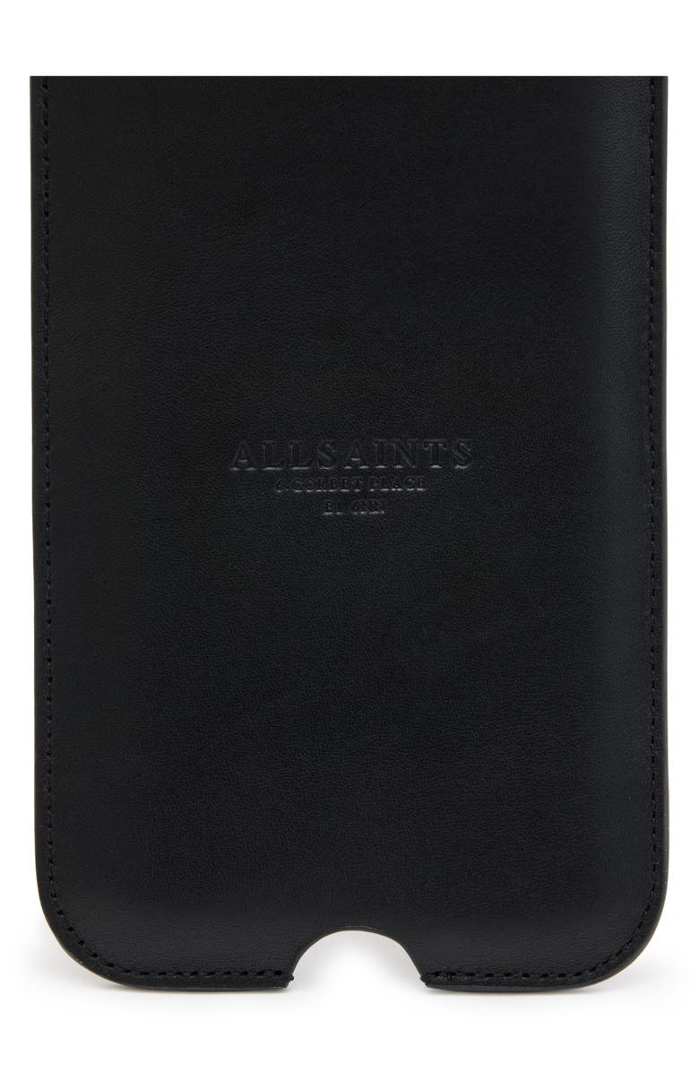 AllSaints Cybelle Leather Phone Holder on a Lanyard, Alternate, color, 