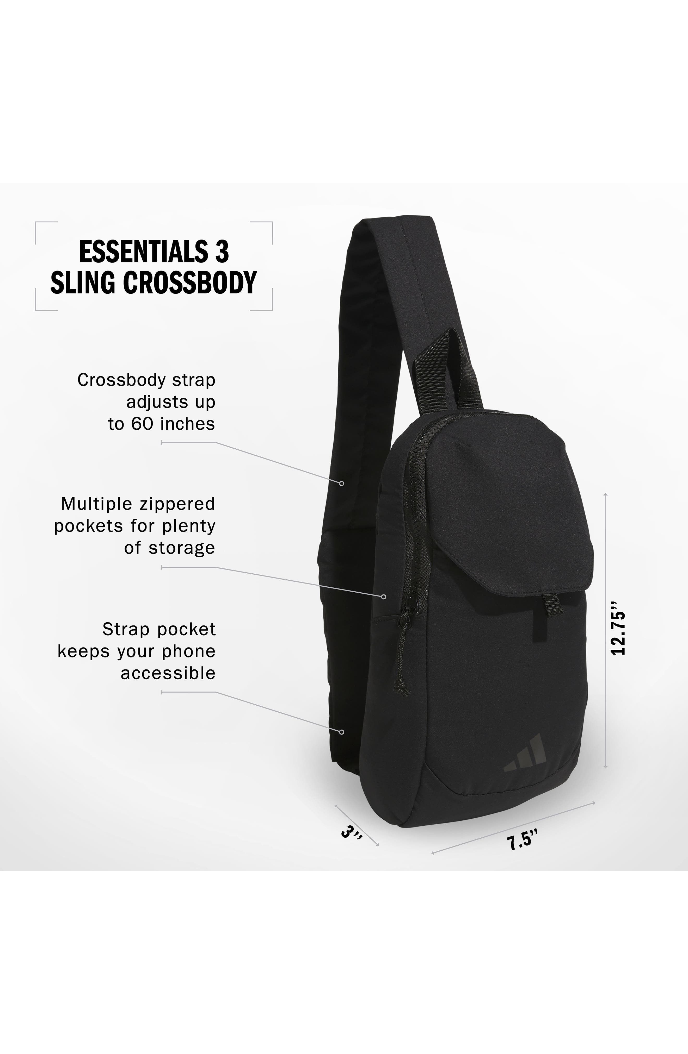 adidas Essentials 3 Sling Bag, Alternate, color, Black