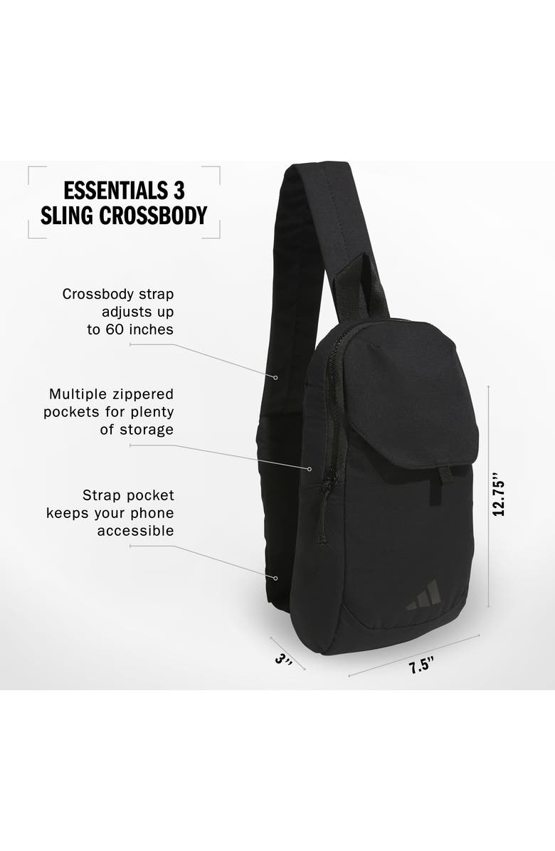 adidas Essentials 3 Sling Bag, Alternate, color, Black