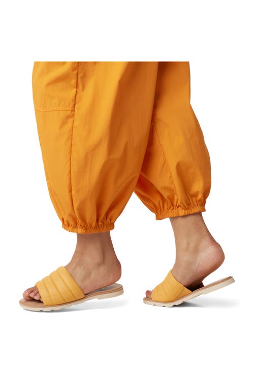 Sorel Ella Iii Quilted Puff Slide Sandal In Yellow Ray/honey White