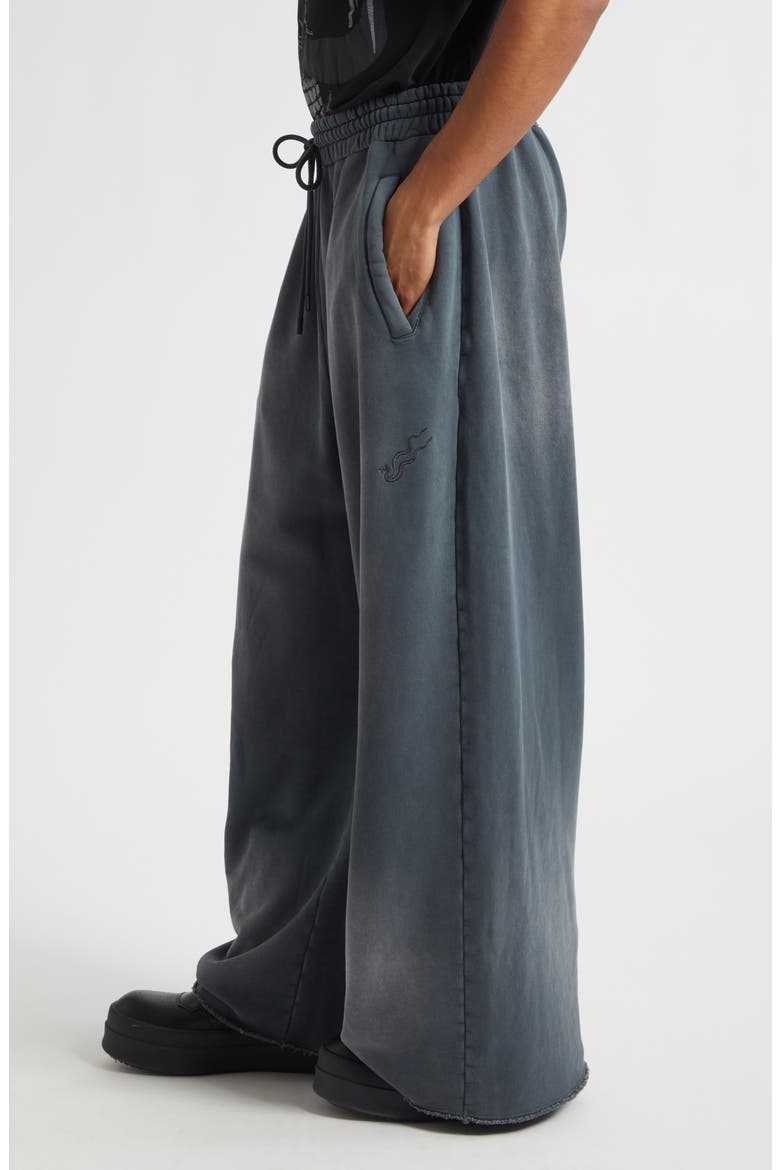 Raw Cut Fleece Sweatpants, Alternate, color, BLACK SMOKE