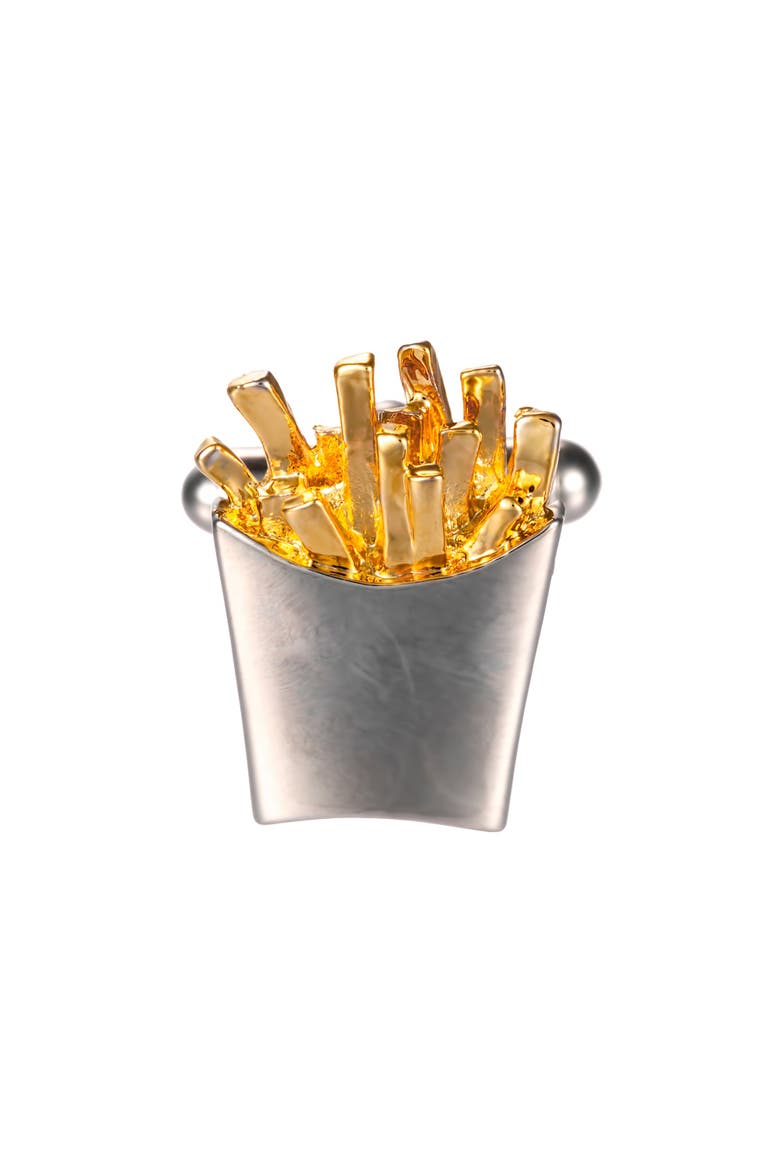 French Fries Cufflinks, Alternate, color, Gold